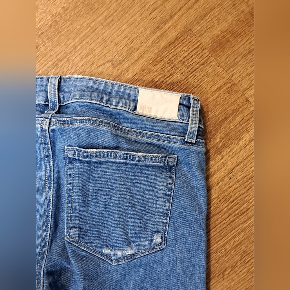 PAIGE Sloane Low Rise Distressed Denim Misses Jeans Size 27 - Picture 10 of 10